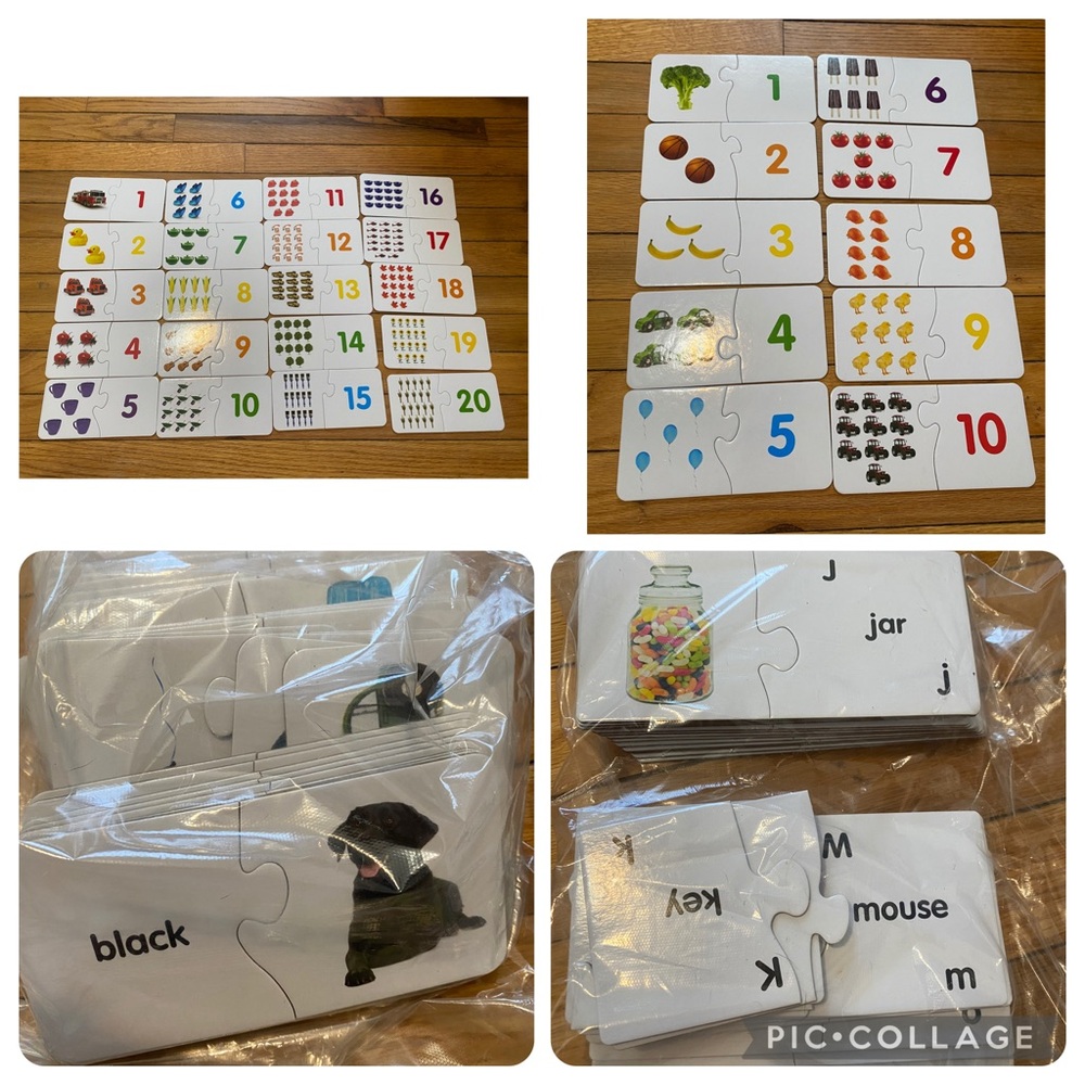 Educational Counting and Matching Cards puzzle bundle